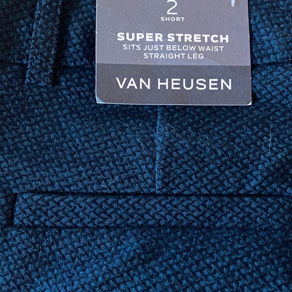 NWT Van Heusen size 2 short teal blue/black gorgeous pants - Picture 4 of 6